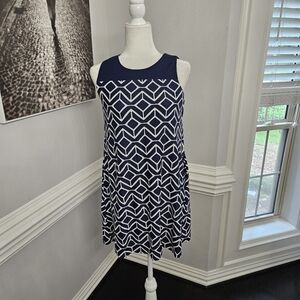 Jude Connally Molly Navy & White Sleeveless Shift Dress Size xs